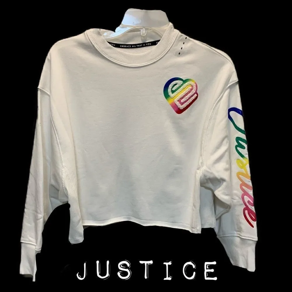 NWT MFleece Jersey Cropped Sweatshirt w/ Rai…